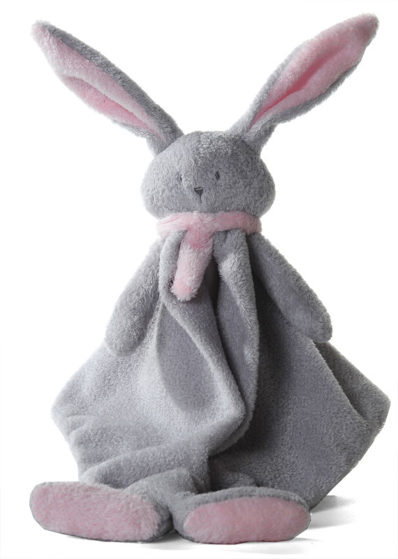  nina baby comforter rabbit grey pink 
